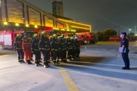 西咸新區消防救援支隊秦漢大隊蘭池二路消防救援站開展夜間緊急拉動